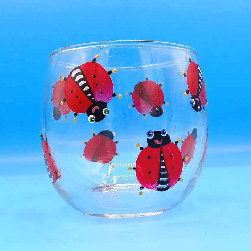 #212 - Small Hand-Painted Ladybug Bowl