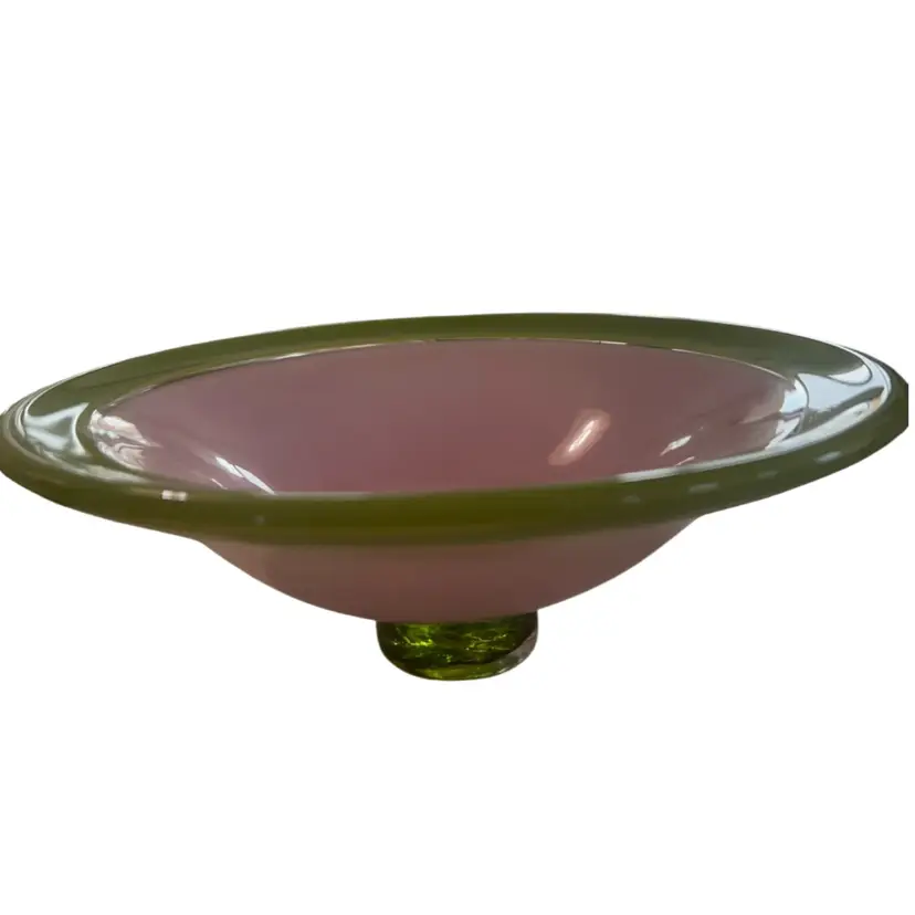 Hand Blown Art Glass Bowl - Signed