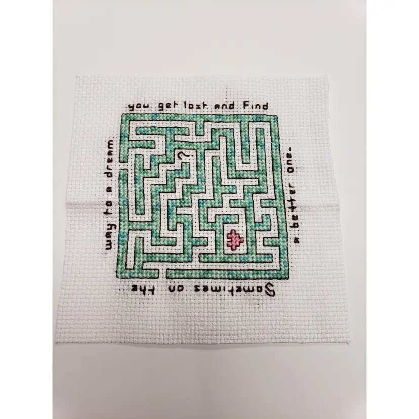 New Handmade Cross-stitched Piece Sometimes On The Way To A Dream You Get Lost And Find A Better One