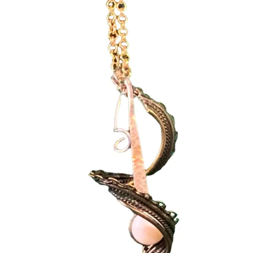 05 Handcrafted 925 Silver And Costume Jewelry Necklace 925 Stamped Silver And Gold  Tone Dangle And Chain Pendant, And Chain