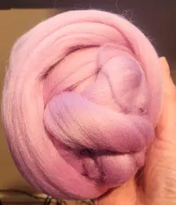 Large wool fiber bump for spinning or felting - 2.6 oz - Orchid