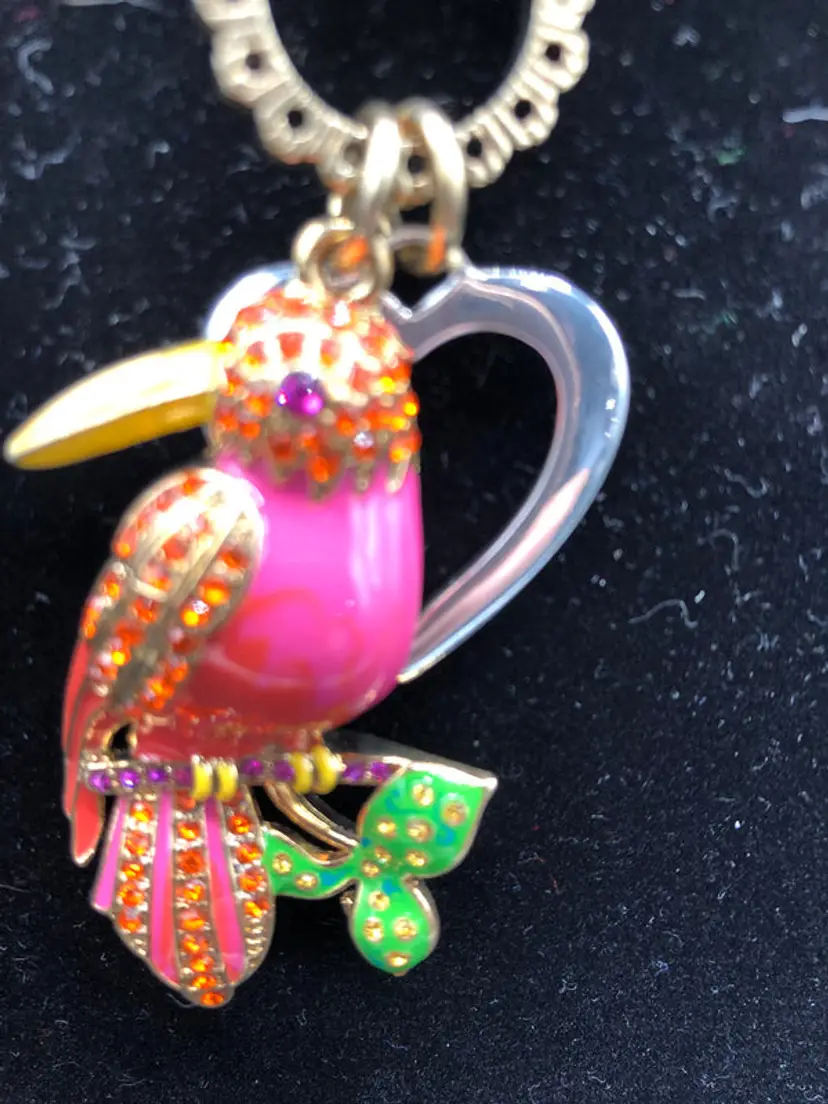 Betsy Johnson Parrot  Necklace