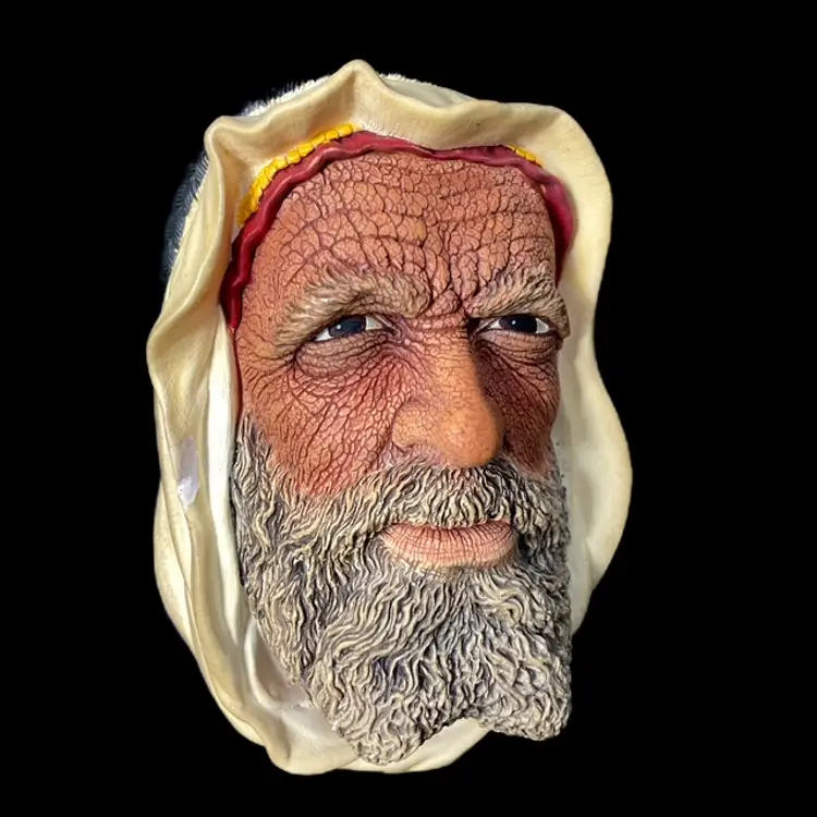 Elder Arab Desert Dweller Bosson's Handpainted Chalkhead Vintage Collectible