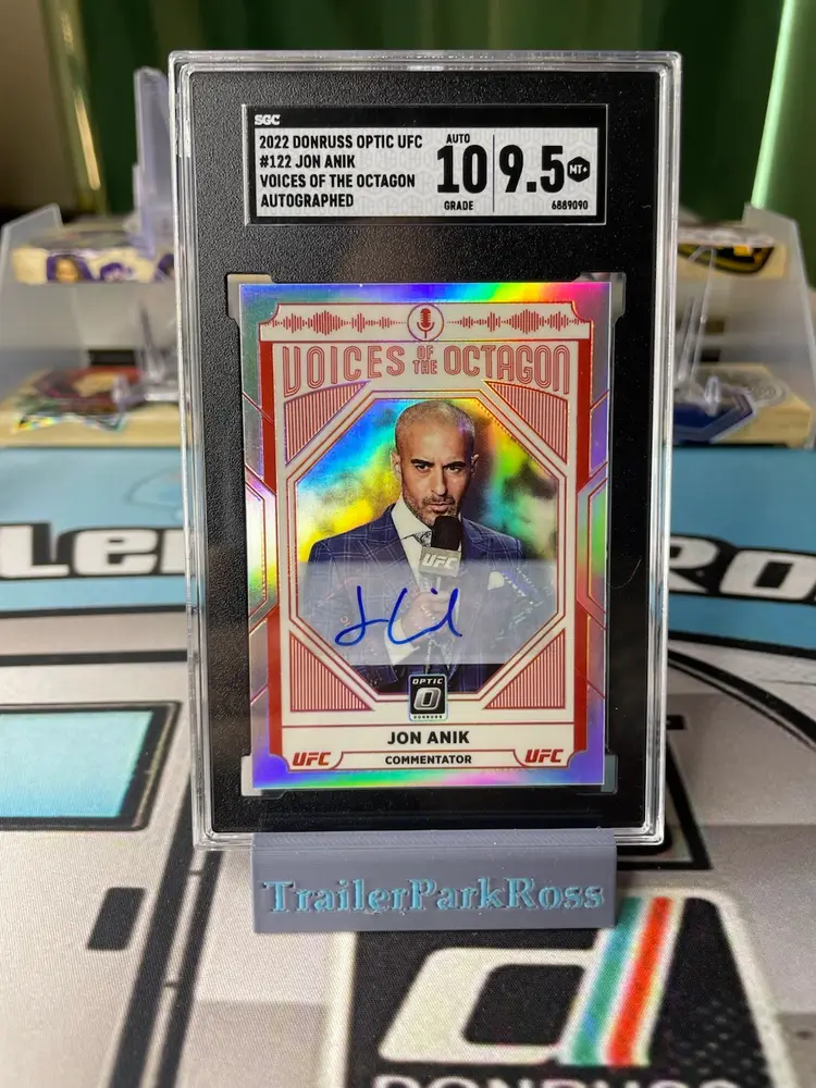 2022 Donruss Optic Voices Of The Octagon Prizm/Silver Jon Anik Autograph SGC 10/9.5