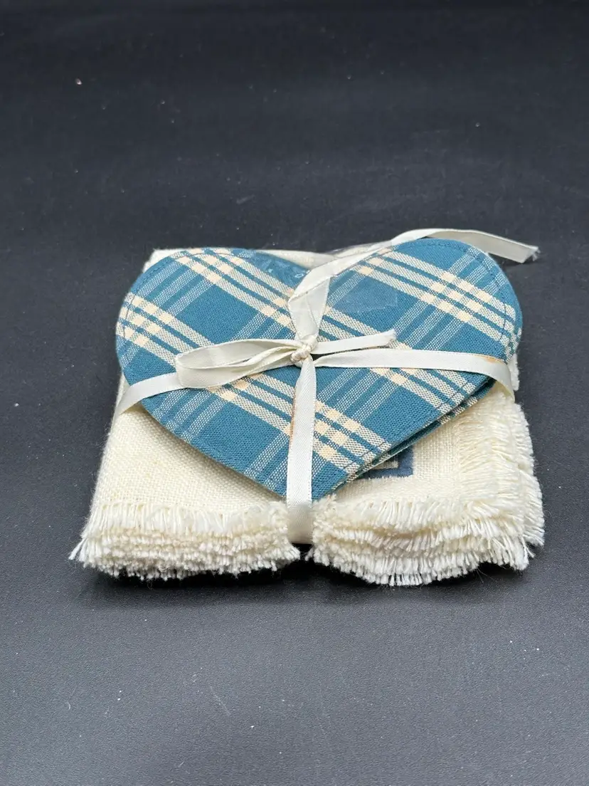 Handmade Coasters And Napkins With Applied Heart 4 Of Each