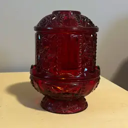 Indiana Glass Ruby Red Flash Fairy Light