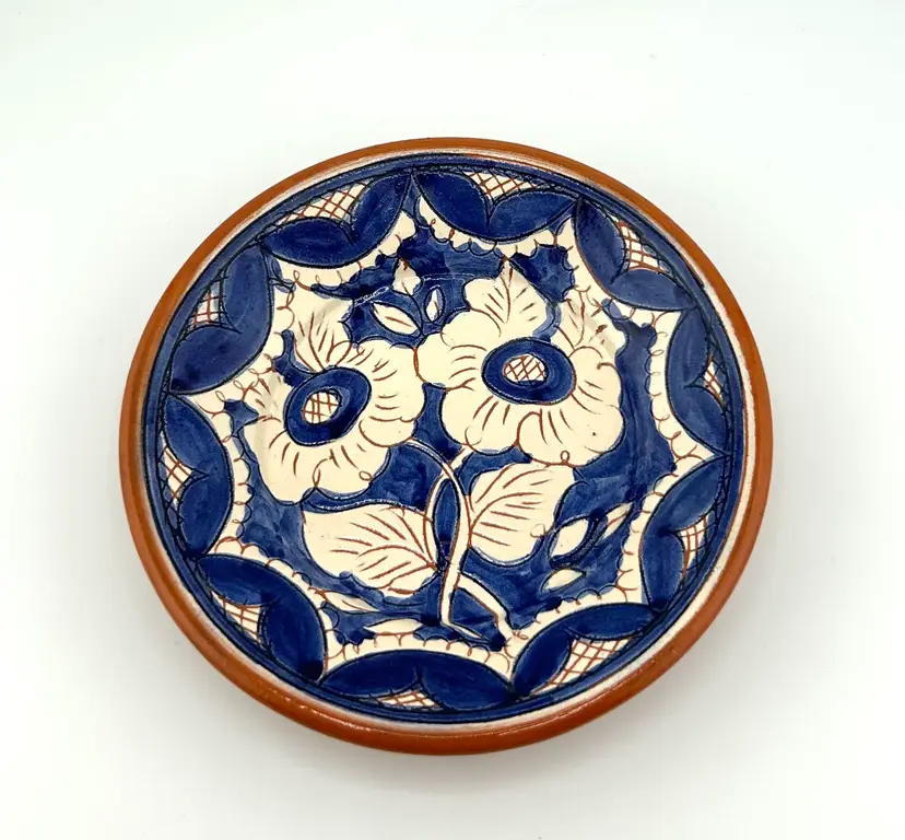 Small Hand Painted Pottery Plate Made in Portugal 5.25"