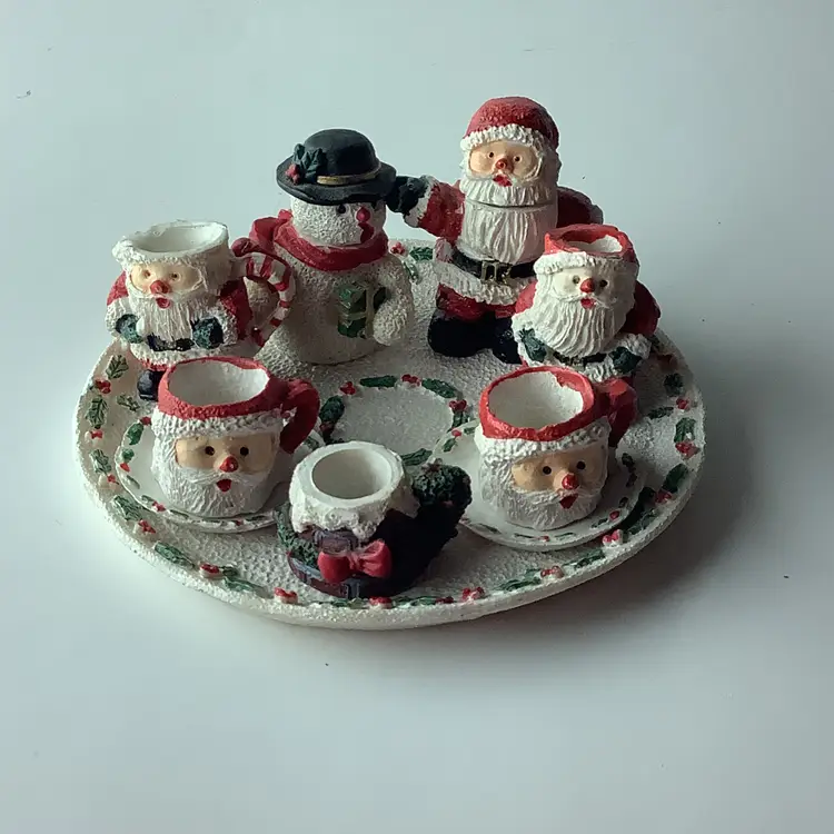 Christmas Resin Santa Snowman Set
