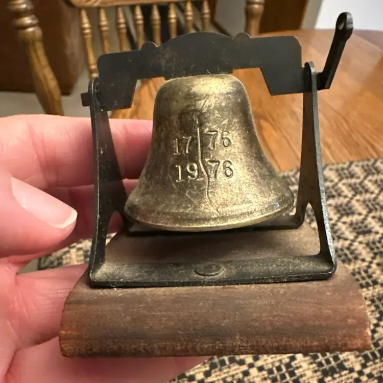 1776 Replica Liberty Bell - Metal Ringing Bell Vintage Miniature Table Top Brass