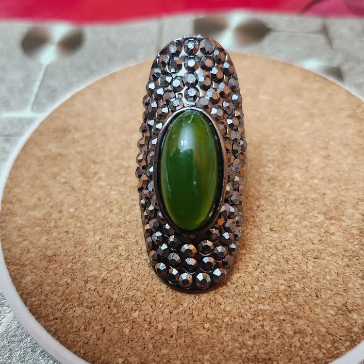 Emerald Allure Statement Ring  Size: 9