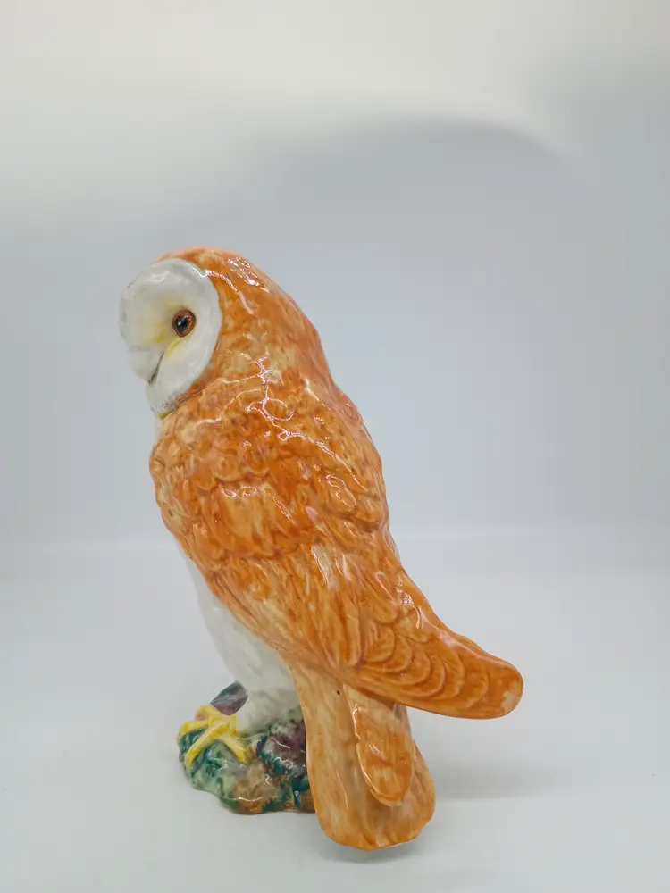 Vintage Beswick England Wildlife Collectors Barn Owl Bird Porcelain Figurine #1046  7.5"