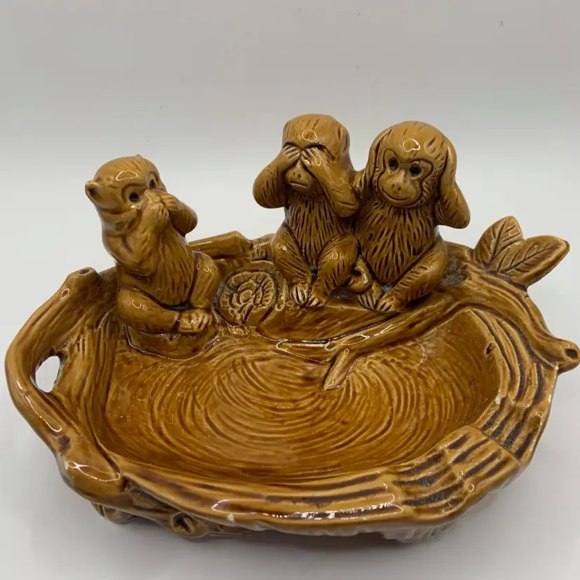 1960's Monkey Motif Tobacciana/Ash/Trinket Tray