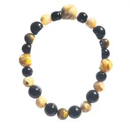 Stretchy Bracelet tans browns and black