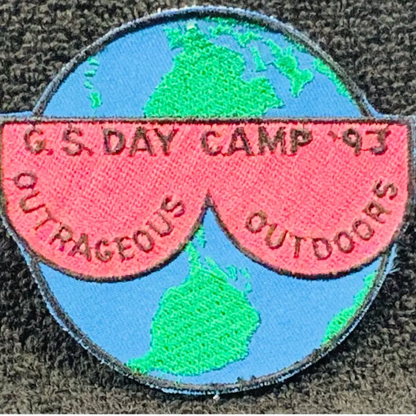 Vintage Scouting Fun Patch: GS Day Camp 93 Outrageous Outdoors 