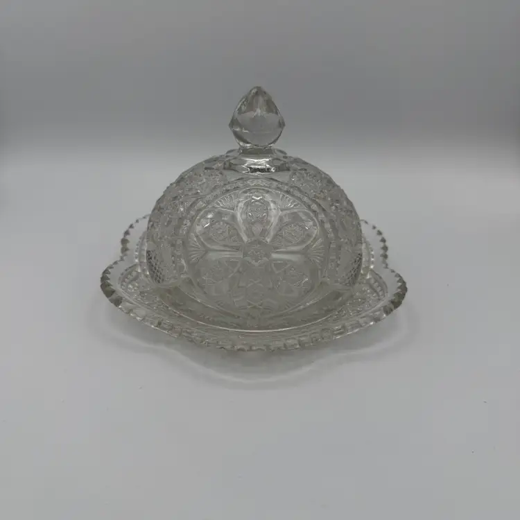 Early American Pattern Glass Butter Dish