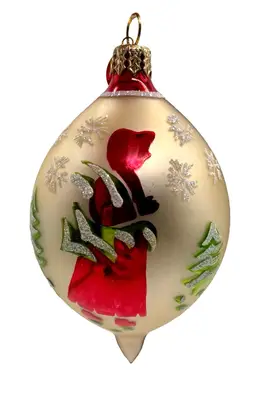Vintage Christopher Radko Fantasia St Moritz Teardrop Glass Christmas Ornament