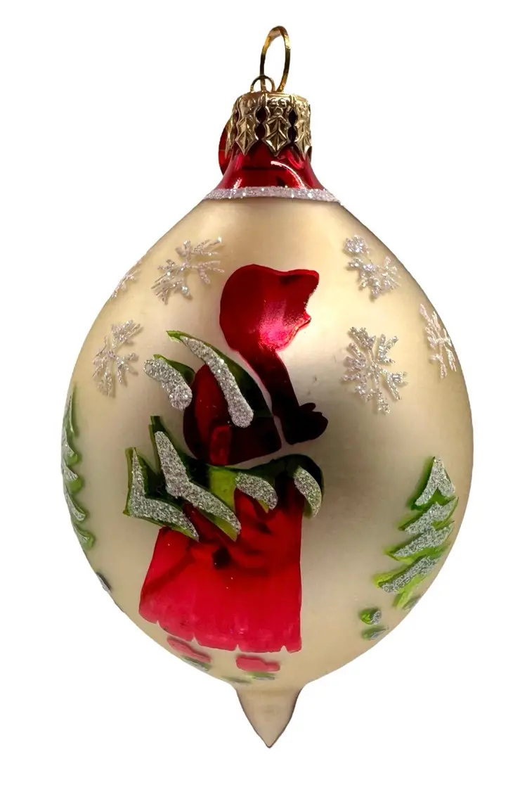 Vintage Christopher Radko Fantasia St Moritz Teardrop Glass Christmas Ornament