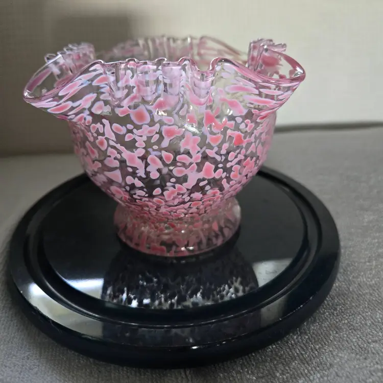 Antique Jefferson Pink Coraline Spatter Vase