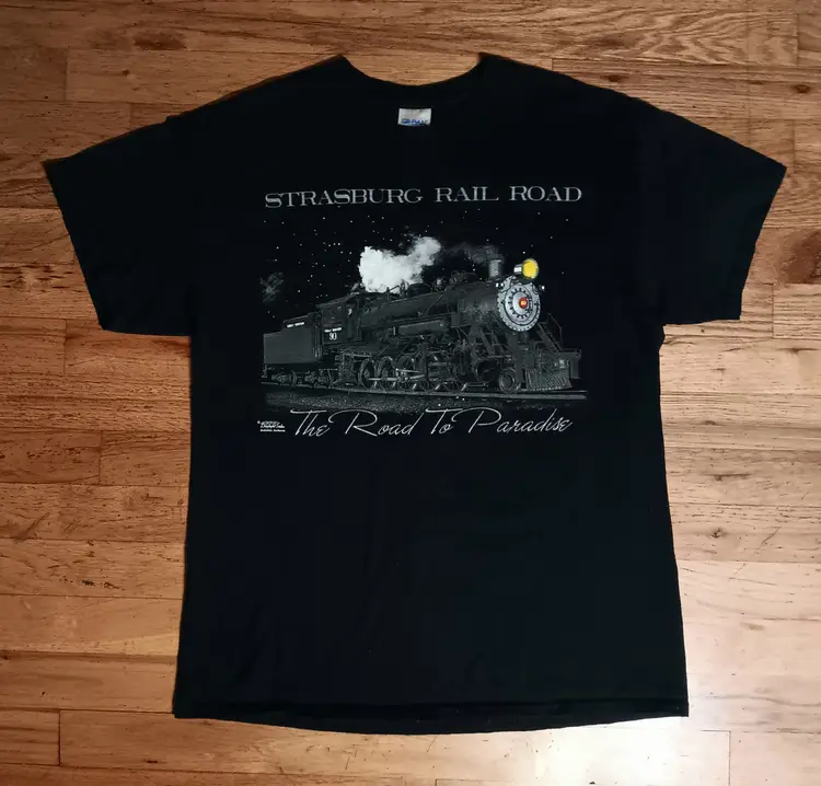 Vintage Strasburg Rail Road To Paradise t-shirt Train Caboose Track Locomotive