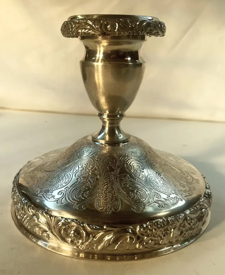 Silver-plated candlestick - I.S old English reproduction