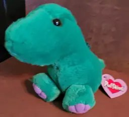 Vintage Puffkins 'Pickles 8-17-97' Plush Green Dragon c.1994