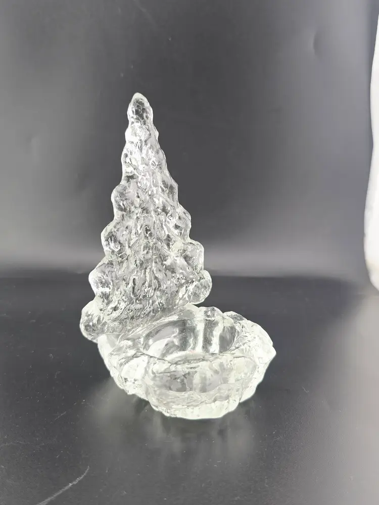 L.E. Smith Crystal Glass Christmas Tree Votive Holder