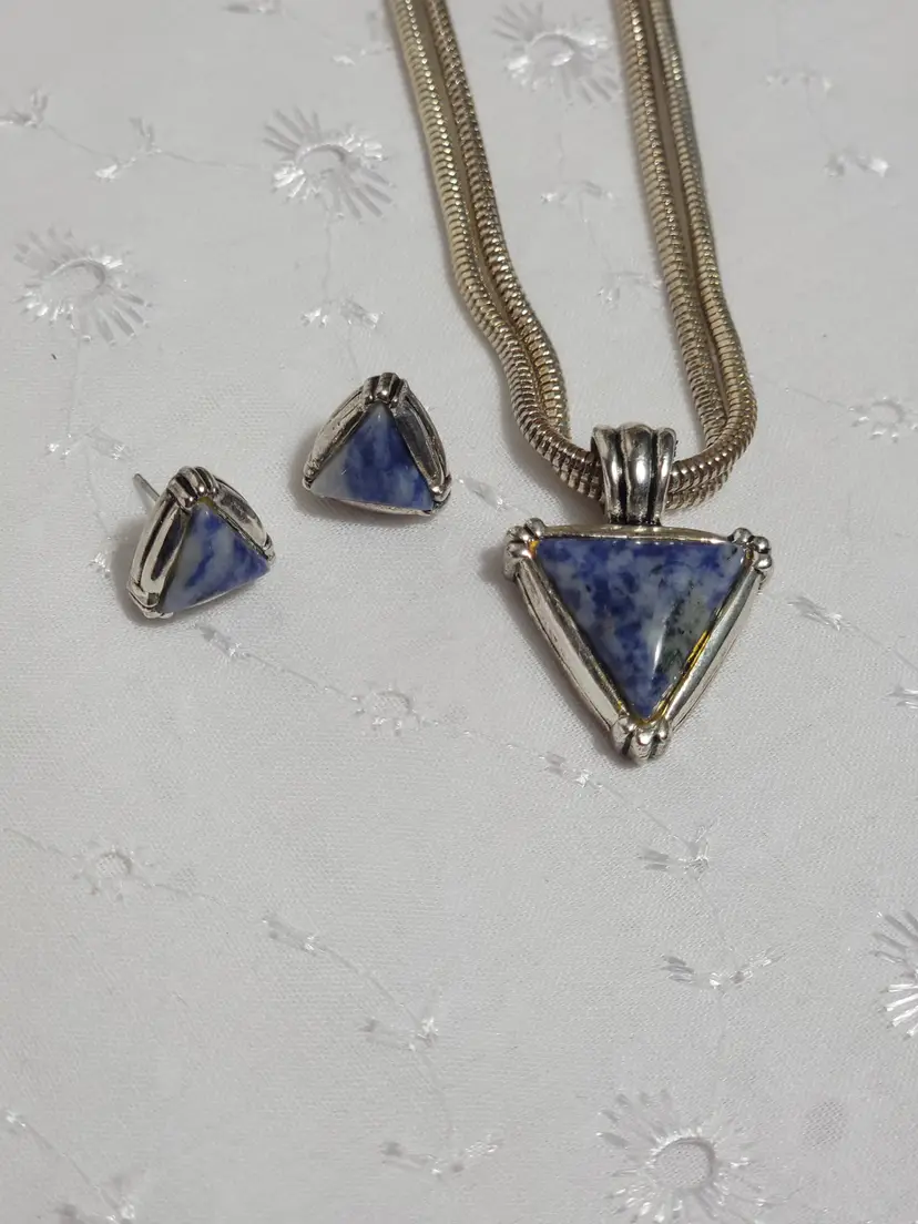 Sodalite necklace and earring set