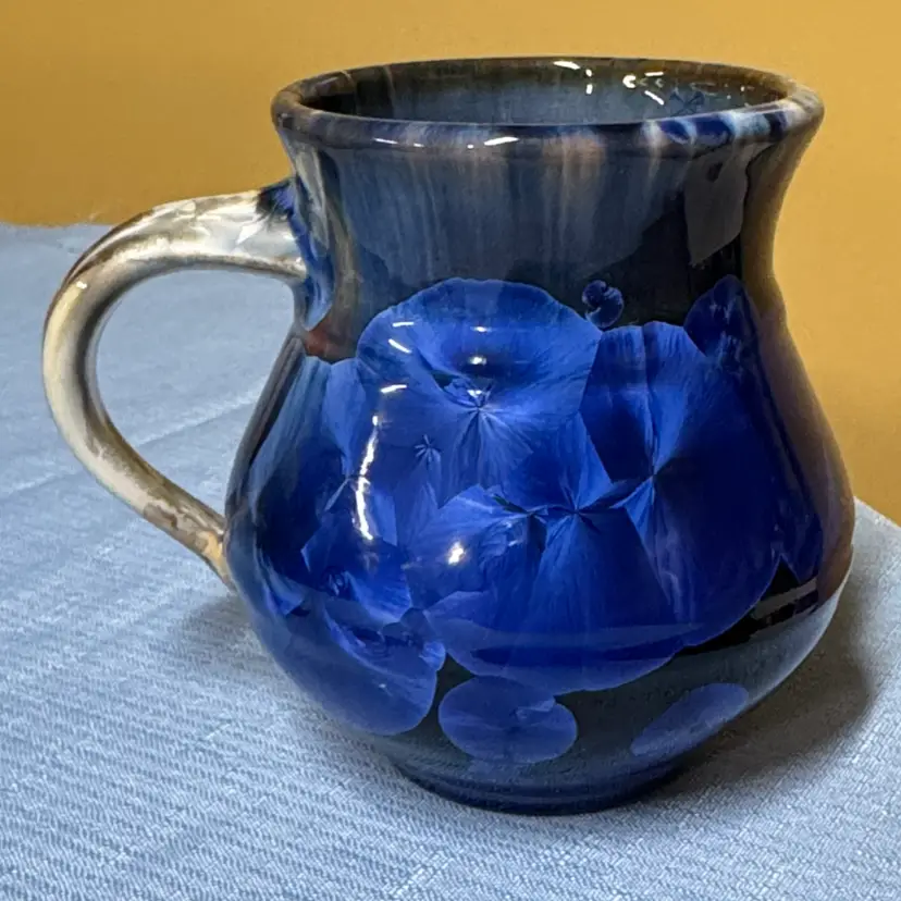 Bill Campbell pottery crystalline mug 4.5”