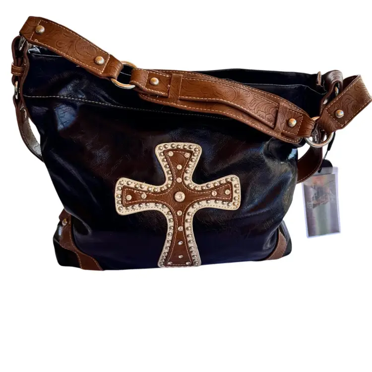 Country Road Western Cross Brown Handbag NWT Studded w/ Dust Bag NWTS