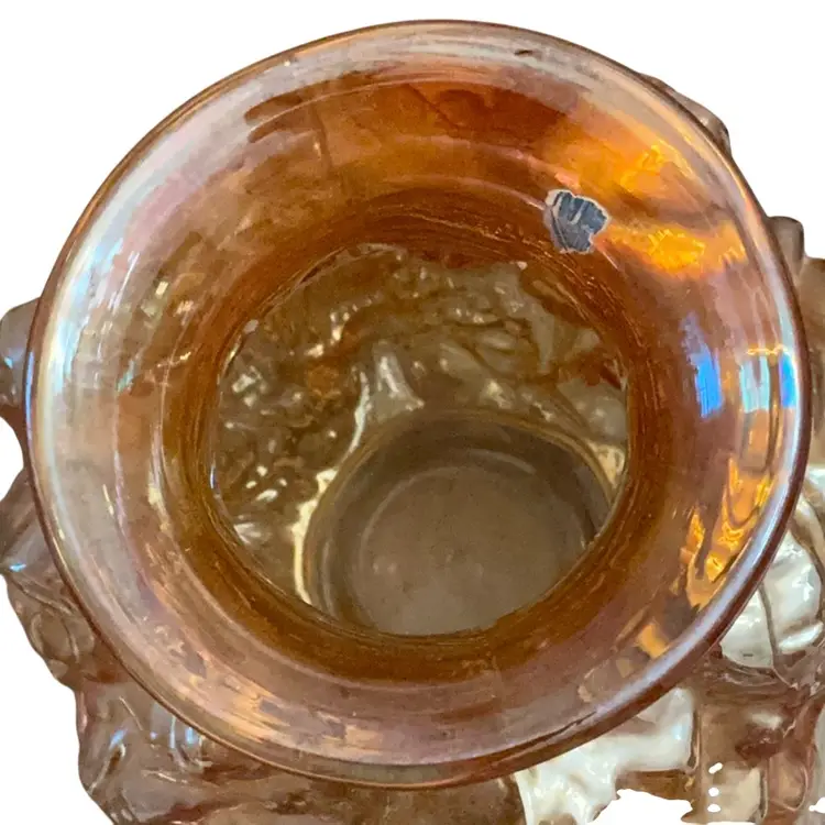 Imperial Glass Company La Bella Rosa Marigold Carnival Vase 6 1/2” X 5”