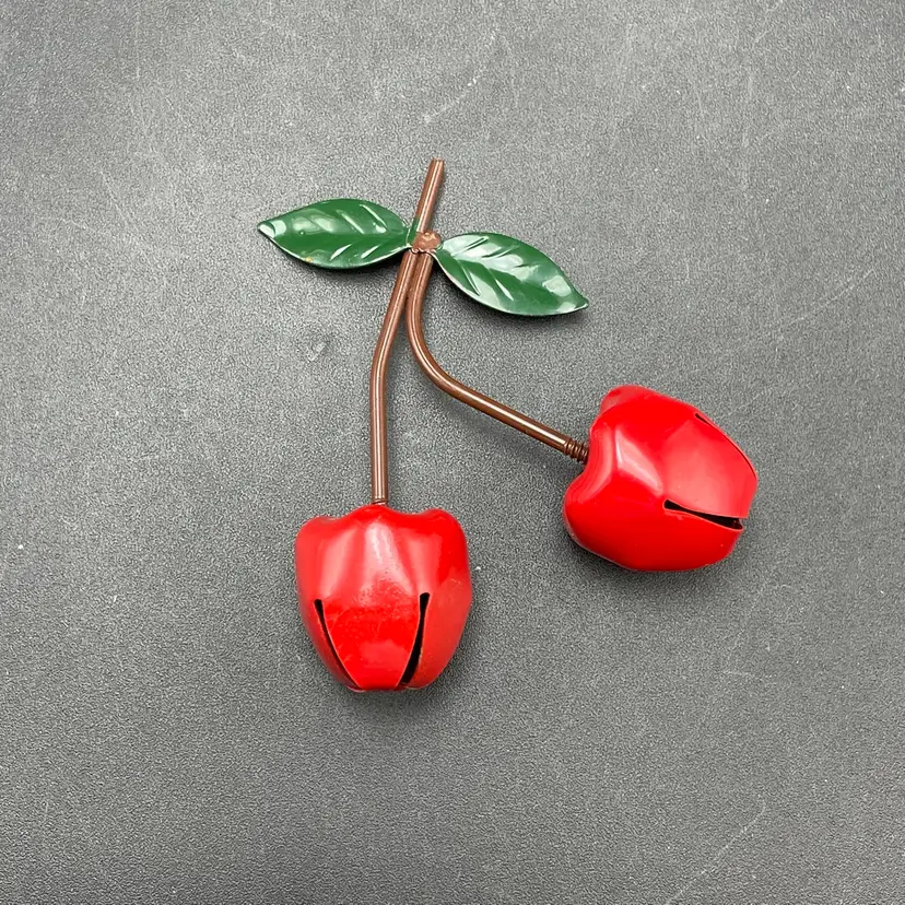 Cherry Jingle Bells Red Metal Fruit Cherries