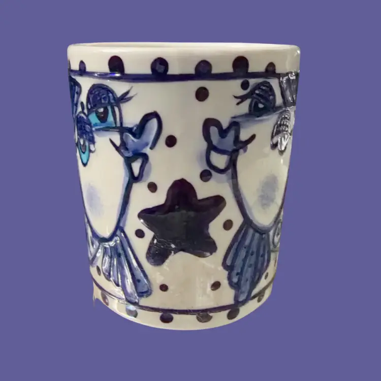 Blue Sky. Kissing Fish Large Mug