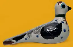 Tonala Pottery Dove Mexican Folk Art Hand Painted Bird Mexico Signmñ