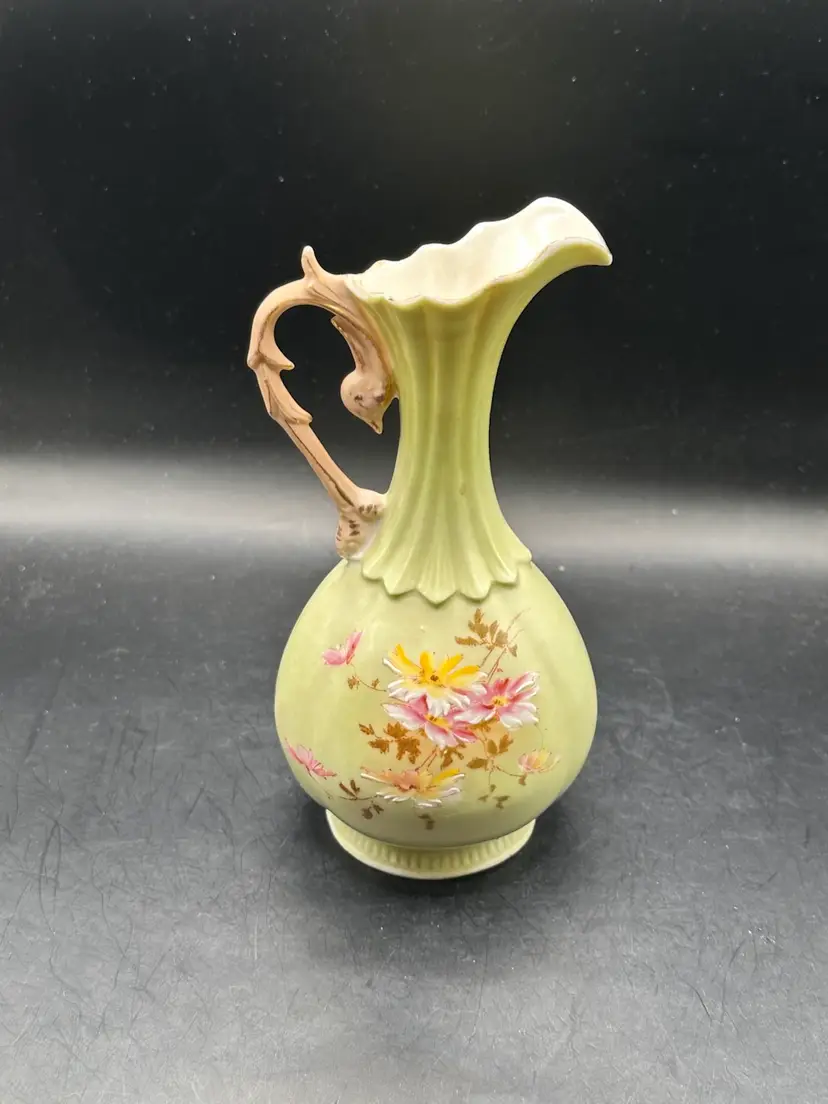 Antique small porcelain hand painted ewer or bud vase Germany c.1890-1910s