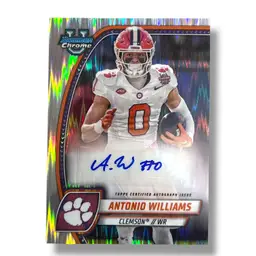 Antonio Williams Auto 2024 Bowman University Chrome Autographs Stealth Refractor
