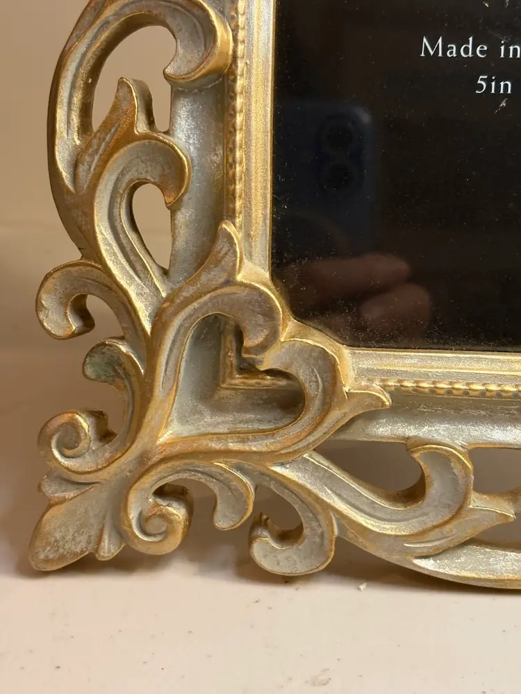 Vintage Cynthia Rowley Ornate Silver-Tone Photo Frame 5X 7Photo Tabletop Baroque