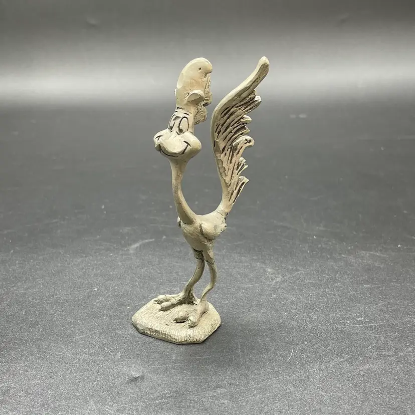 Warner Brothers Inc Pewter Roadrunner Figurine Cartoon Character Bird VTG H.E.L.