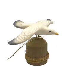 Seagull Figurine On Wood Post Michigan USA Original Tag