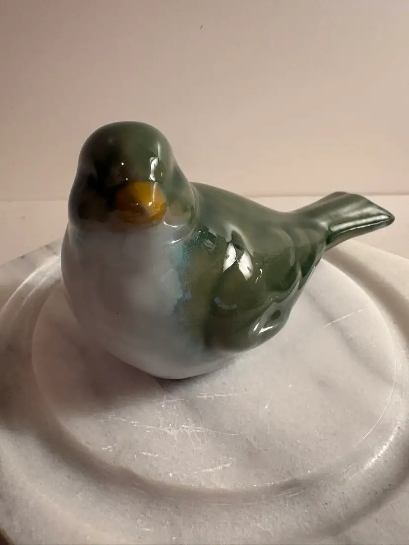 Green Stoneware Bird