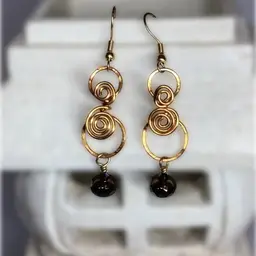 Gold tone Spiral Wire Earrings