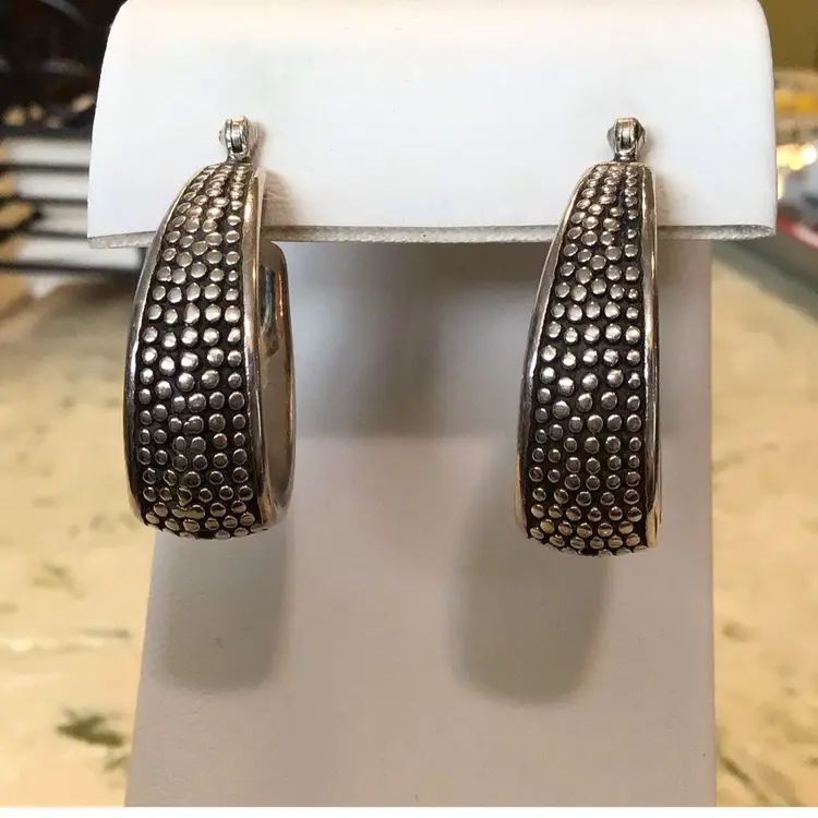 Sterling Puffy Hoop Earrings