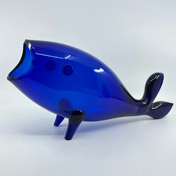 Mid Century Cobalt Large Blenko Fish 17L 5W 8H *Repaired*