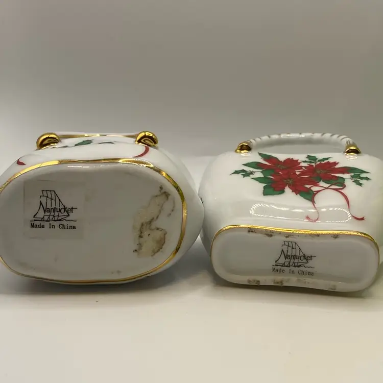 Pair Of Mini Nantucket Basket/Purse Holiday