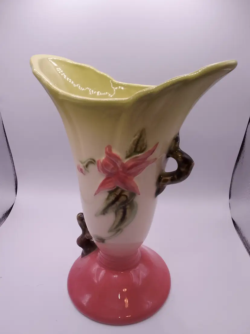 Hull Woodland Glossy Chartreuse/Pink 8" Height USA READ