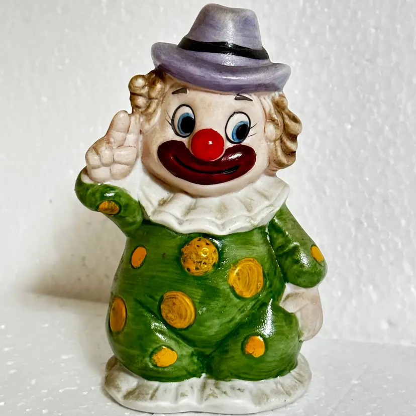 Vintage Porcelain Military Salute Clown Shaped Bell
