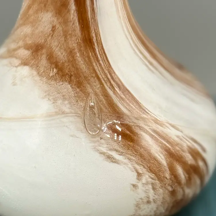 Vintage Alum Bay Art Glass Jack-in-the-Pulpit Vase – Coffee & Cream Swirl – 10”x3.5”