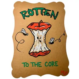 Made By Me, Hand Painted Greeting Card, Rotten