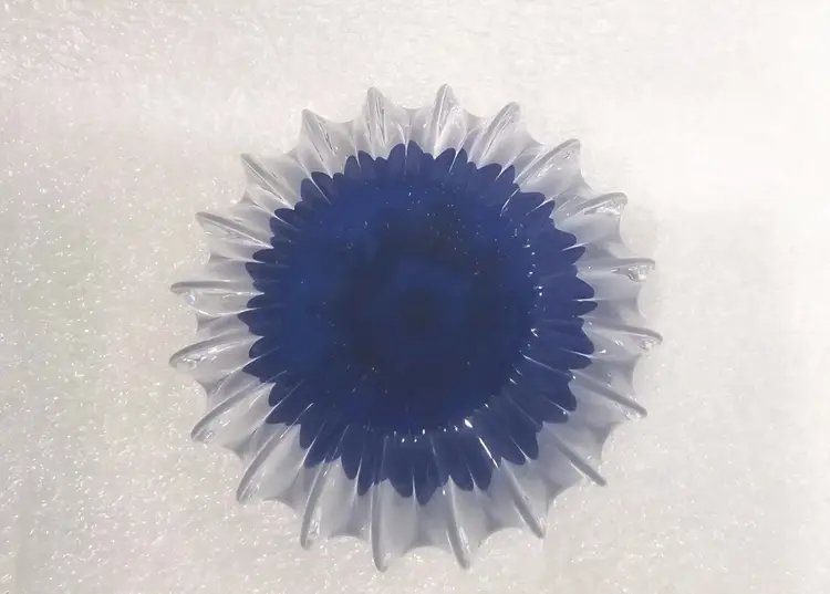 Vintage Perthshire Art Glass Star Millefiori Scalloped Edge Glass Paperweight