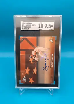 Andruw Jones 2024 Topps Black & White Autograph Orange 1/5 SGC 10/9.5 Atlanta Braves