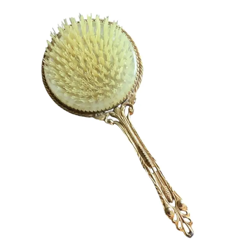 Vintage Goldtone Vanity Dresser Brush 9 Inches